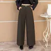 Pantalones de Polar Marrón con Estrellas Pierna Curva Pierna Recta Personalizables para Mujer 2026 Otoño Invierno Nuevo Cintura Alta Caída Sueltos Adelgazantes Descanso