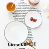 Juego de cuchillo para bistec, tenedor y plato estilo europeo, plato llano estilo occidental, vajilla de moda para el desayuno, plato para uso doméstico, plato creativo con líneas negras