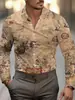 Camisa casual para hombre, cómoda y versátil, con diseño de estampado digital y manga larga, perfecta para fiestas y ropa de club.