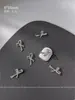 1000 Piezas de Decoraciones de Moños para Uñas de Aleación Mixta, Moños de Cinta Huecos, Pedrería Plateada para Uñas, Al por Mayor