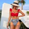 2021 Novo biquíni europeu e americano Swimwear Swimwear feminino biquíni Estampado High Waist Swimwear