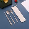 Amazon Transfronteiriço Aço Inoxidável 304 Hashi Colher Palhinha Conjunto Criativo Coreano Portátil Conjunto de Utensílios de Mesa de 7 Peças