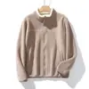 Fofinho Fogãozinho de Inverno! Inverno 2025 Gola Alta Au Geli Lã Fleece Quente Confortável Emagrecedor Versátil Corta-vento Cardigã Casaco Grosso