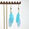 S925 Fábrica de Origen Pendientes Largos de Pluma Temperamento Sencillo Celebridad de Internet Moda Comercio Exterior Venta Caliente Pendientes de Pluma Pendientes