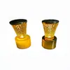 Arte de Hierro Dorado con Pantalla de Seda Calada de Oriente Medio Lámpara de Velas Electrónica Luz Nocturna LED Adorno Luminoso de Escritorio Iluminación