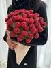 Manta terciopelo paquete de material DIY ramo de rosas manta ganchillo tejido a mano regalo flores hilo ganchillo