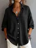 Ropa de mujer transfronteriza, la nueva colección de otoño de Amazon: camisa de cárdigan casual, holgada, a la moda, de color liso, de manga larga y con cuello
