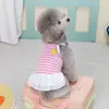Roupas de cachorro para primavera e verão, vestido colete fino, roupas para animais de estimação para Teddy, Bichon, cães pequenos e gatos, vestido com suspensório de milho