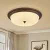 Luminária de teto vintage para quarto estilo italiano, Luminária redonda de tecido retro artística estilo sul-asiático para quarto principal, Luminária minimalista para escritório