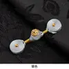 Botones de Hebilla Pan de Qipao Nuevo Estilo Chino Tejido a Mano Alambre Envuelto Perla Dorada Quemador de Incienso Botón de Tela de Una Palabra Hebilla Decorativa Retro Hanfu