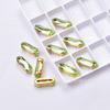 Novo Fundo Dourado Quatro Garras Oval Longo Vidro Costurado à Mão Diamante Diamante de Forma Especial Corrente de Diamante DIY Adorno de Cabeça Acessórios de Cabelo Decoração de Sapato Acessórios de Cristal