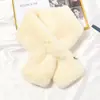 Cachecol Gola de Pelo Sintético de Coelho Rex Feminino Estilo Coreano Fofo Versátil Cruzado Outono e Inverno Cachecol Protetor de Pescoço de Influenciador Digital Pelúcia Espessa