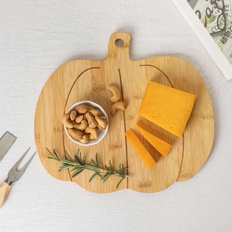 跨境南瓜竹制菜板木质水果板面包板西餐牛排芝士板木砧板BSCI
