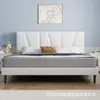 Cama moderna minimalista blanca negra cama de tela cama de boda dormitorio principal cama doble cabecero suave tapicería suave cama grande cama de casa de huéspedes madera maciza
