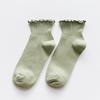 Calcetines de encaje de hongo de algodón para mujer, nuevos de primavera y otoño, color sólido, dulces, calcetines de barco para dama, calcetines de algodón transpirables, fabricantes, venta al por mayor