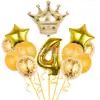 Set de Globos Digitales de Corona Transfronterizos en Varias Formas para Decoración Temática de Fiesta de Primer Cumpleaños Infantil Globos de Papel de Aluminio
