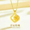 Colgante de Oro Puro 999 Shuibei Gold, Collar de Oro Duro 3D 5G, Collar Personalizable Regalo para Transmisiones en Vivo de la Industria de la Belleza
