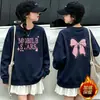 Roupa Infantil Meninas Outono Inverno Plus Veludo Novo Estilo Gatinho Espiando Tendência Cool Roupa Infantil Esportiva Versátil Moletom Crianças Médias e Grandes Top Tendência
