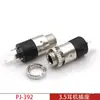 Conector de Fone de Ouvido 3,5mm PJ-392 Vertical Estéreo de 3 Seções com Rosca e Porca Soquete de Áudio