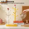 Bonito estante de escritorio con forma de conejo de orejas largas para tazas, con bandeja de drenaje para tazas de agua, tazas de café, juegos de té y portavasos pequeños