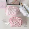 Estuche de Lápices de Encaje de Tela Original, Estilo Fresco y Sencillo, Estuche de Papelería de Gran Capacidad, Alto Valor Estético, Bolsa Portátil para Almacenamiento de Maquillaje