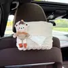 Caja de Pañuelos para Coche de Oso de Dibujos Animados Bolsa de Pañuelos para Coche Colgante en el Respaldo del Asiento Caja para Pañuelos en el Reposabrazos del Coche Decoración Linda