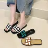 Sandalias planas de estilo nuevo para mujer, verano, para exterior, estilo Chanel, para el hogar, combinan con todo, para interior, antideslizantes, resistentes al desgaste, zapatillas de estilo coreano Ins