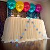 Decoración popular de mesa de postres para banquetes de cumpleaños de Amazon, faldón de mesa de malla, faldón de mesa para fiesta de Halloween