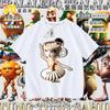 Nueva Camiseta de Algodón Transpirable para Niños Tongtongge con Figura de Palo de Madera de Manga Corta, Estampado Abstracto Extranjero Shanhaijing para Niños y Niñas
