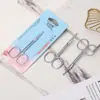 Tesourinhas de beleza para aparar sobrancelhas pelos do nariz tesourinhas redondas para sobrancelha segurança tesourinhas para adesivos de pálpebra dupla ferramentas de maquiagem