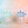 Vaso de Agua con Chorro de Ballena para Niñas, Vaso con Popote Moderno Estilo Fuente para Bebés y Niños, Vaso de Agua Portátil Lindo, Vaso de Plástico de Verano