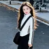 Conjunto de Duas Peças Tendência Cool Workwear para Meninas Primavera e Outono para Crianças Médias e Grandes Casual Street Style Calças de Pernas Largas Esportivo Fashionável Outono