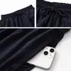 Pantalones cortos deportivos, pantalones rectos hasta la rodilla, pantalones de correr holgados, pantalones casuales de talla grande, finos y ligeros, pantalones cortos de seda helada de talla grande, de corte holgado