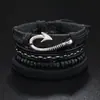 Set Creativo y Personalizado de 4 Pulseras Tejidas de Cuero Hechas a Mano para DIY, Estilo Retro Artístico, Simples Accesorios de Moda Transfronterizos Nuevos