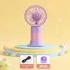 Mini Ventilador de Mão, Presente Lembrança para Estudantes, Ventilador de Mesa Portátil Fofo de Desenho Animado com Carregamento USB