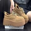 Zapatos de Plataforma Antideslizantes de Suela Gruesa de Moda para Mujer 2025 Otoño e Invierno Nuevas Zapatillas que Aumentan la Altura Tendencia Maduras Versátiles Zapatos Casuales