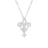 Colar de Prata de Lei S925 Flor de Íris Diamante Temperamento Feminino Nicho Moda Nacional Moda Flor Colar de Clavícula Versátil Joias Femininas