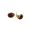 Pendientes de botón Ovalados de Resina con Gradiente Retro de Lujo Ligero para Cara Ancha, Pendientes de Moda para Influencers, Pendientes de Alto Nivel para el Viaje Diario, Pendientes con Temperamento para Mujer
