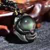 Qinpai Wholesale Colgante de Zorro de Cabeza Grande de Obsidiana Arcoíris Natural Mexicano, Varios Colores, Tallado Exquisito