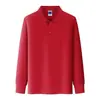 Camisa Polo de Algodão Puro com Gola Lapela Manga Longa para Primavera e Outono Camisa Promocional Camisa de Trabalho Corporativo Camisa Cultural Camiseta