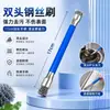 Escova de limpeza para fogão a gás, pequena escova de aço para fogões de cozinha, removedor de manchas potente, escova multifuncional para fogões a gás, projetada para limpar cantos e frestas de difícil acesso