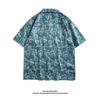 Camisa hawaiana de cuello cubano con flores para hombre, manga corta, japonesa, de verano, holgada, estampada, combinable con todo, con solapa, tienda de fábrica