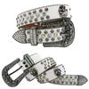 Cinto BB Fivela Esculpida Escura Europeia e Americana Cinto com Incrustação de Strass Ins Lantejoulas Punk Hip-Hop Cinto com Decoração de Rebites