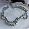 Perlas Shijia Nudadas de Color Cáñamo Genuino de 120 cm y 8 mm, Collar Versátil, Cadena para Suéter, Estilo Simple