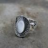 Anillo de seguridad ovalado de imitación de jade Hetian con diseño de bambú para el dedo índice, estilo retro elegante, anillo abierto de bambú