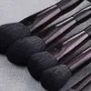 Set de Brochas de Maquillaje para Sombras de Ojos y Polvos 12 Puntas Finas de Lana Set de Herramientas de Belleza Facial Brocha Fijación de Maquillaje