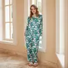 MimosaPijama de Seda Gelada Estilo Europeu e Americano para Mulheres Conjunto de Manga Longa e Calça Longa Primavera e Verão Estilo Fino Pode Ser Usado Fora de Casa Roupas
