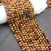 Pulsera de cuentas redondas de ojo de tigre amarillo ojo de tigre rojo pulsera semiacabada con cuentas accesorios de joyería diy cuentas de piedra ojo de tigre al por mayor