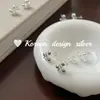 Brincos de Prata Esterlina S925 com Pérolas Envoltas Design Simples Estilo Versátil Dongdaemun Coreia do Sul