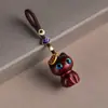 Llavero de coche con diseño de gato de ébano, bonito colgante para bolso o cadena de teléfono móvil, joyería creativa y personalizada.